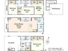 【東京都/渋谷区幡ヶ谷】渋谷区幡ヶ谷2丁目　戸建 間取り図