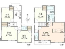 【東京都/練馬区中村南】練馬区中村南3丁目戸建 間取り図