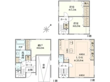 【東京都/大田区東雪谷】大田区東雪谷2丁目 新築戸建 1号棟 間取り図
