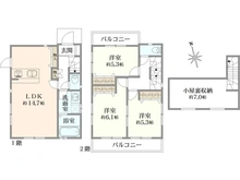 【東京都/東久留米市南町】東久留米市南町4丁目 戸建 間取り図