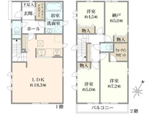 【東京都/葛飾区細田】葛飾区細田4丁目 新築戸建て H号棟 間取り図