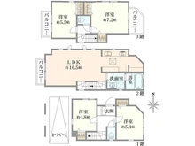 【東京都/江戸川区北葛西】江戸川区北葛西2丁目新築戸建て 間取り図