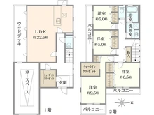 【東京都/武蔵野市境南町】武蔵野市境南町二丁目新築戸建 間取り図
