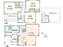 【東京都/三鷹市井の頭】三鷹市井の頭2丁目　新築戸建 間取り図