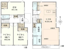 【東京都/武蔵野市境南町】武蔵野市境南町一丁目新築戸建D号棟/全5棟 間取り図