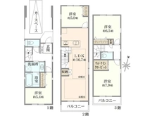 【東京都/練馬区石神井台】練馬区石神井台7丁目　新築戸建　A号棟/全2号棟 間取り図