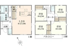 【東京都/武蔵野市八幡町】武蔵野市八幡町一丁目新築戸建　2号棟/全3棟 間取り図