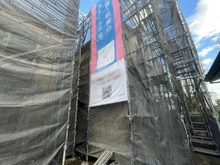 【東京都/武蔵野市八幡町】武蔵野市八幡町一丁目新築戸建　3号棟/全3棟 建築中の外観：写真奥の棟が3号棟です。（全3棟）