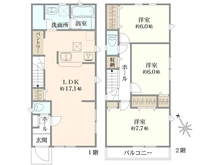 【東京都/武蔵野市八幡町】武蔵野市八幡町一丁目新築戸建　3号棟/全3棟 間取り図