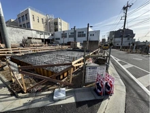 【東京都/練馬区関町北】練馬区関町北4丁目　新築戸建て1号棟 建築中の外観：全３区画　１区画(手前側)