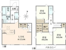 【東京都/練馬区関町北】練馬区関町北4丁目　新築戸建て　2号棟 間取り図