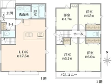 【東京都/西東京市南町】西東京市南町6丁目　新築戸建　5号棟/全16号棟 間取り図