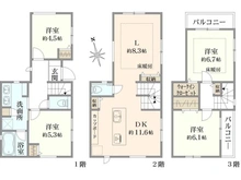 【東京都/中野区白鷺】中野区白鷺1丁目　A号棟/全3棟 間取り図
