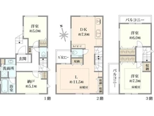 【東京都/中野区白鷺】中野区白鷺1丁目　B号棟/全3棟 間取り図