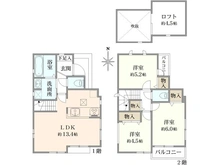 【東京都/西東京市北原町】西東京市北原町3丁目　新築戸建て 間取り図