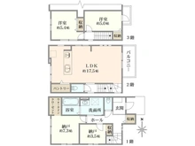 【東京都/西東京市南町】西東京市南町四丁目　新築戸建　1号棟全3棟 間取り図