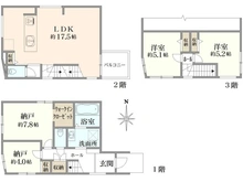 【東京都/西東京市南町】西東京市南町四丁目　新築戸建　3号棟全3棟 間取り図