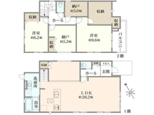 【東京都/西東京市向台町】西東京市向台町六丁目　新築戸建 間取り図