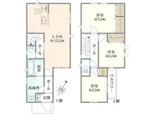 【東京都/西東京市ひばりが丘北】西東京市ひばりが丘北4丁目　1号棟/全2号棟 間取り図