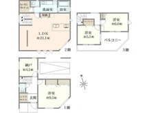 【東京都/三鷹市下連雀】三鷹市下連雀6丁目　新築戸建て 間取り図