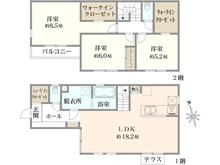【東京都/武蔵野市桜堤】武蔵野市桜堤3丁目　新築戸建　5号棟　全8棟 間取り図