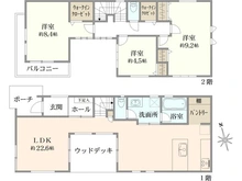 【東京都/武蔵野市境南町】 東京都武蔵野市境南町4丁目　新築戸建　B号棟 間取り図