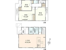 【東京都/杉並区上井草】杉並区上井草2丁目　新築戸建て　2号棟　全3棟 間取り図