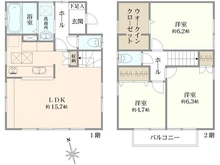 【東京都/西東京市芝久保町】西東京市芝久保町五丁目　中古戸建 間取り図