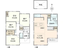 【東京都/三鷹市井口】三鷹市井口5丁目　新築戸建　1号棟　全4棟 間取り図
