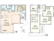 【東京都/西東京市南町】西東京市南町2丁目　新築戸建　1号棟 間取り図