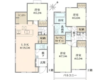 【東京都/調布市富士見町】調布市富士見町1丁目新築戸建　5号棟/全6棟 間取り図