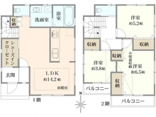 【東京都/稲城市東長沼】稲城市東長沼中古一戸建て 間取り図