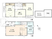【東京都/府中市天神町】府中天神町1丁目新築戸建て 間取り図
