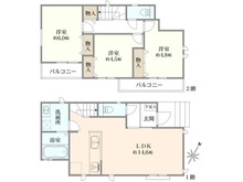 【東京都/調布市富士見町】調布市富士見町三丁目　新築戸建 間取り図