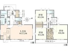 【東京都/府中市天神町】府中市天神町2丁目　新築戸建 間取り図