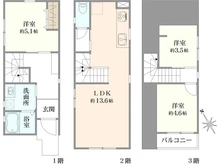【東京都/大田区東雪谷】大田区東雪谷四丁目　新築戸建て 間取り図