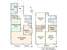 【東京都/世田谷区奥沢】奥沢1丁目　中古戸建 間取り図