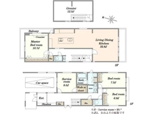 【東京都/大田区北千束】大田区北千束3丁目　新築戸建 間取り図