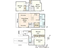【東京都/足立区江北】足立区江北3丁目　新築戸建1号棟 間取り図