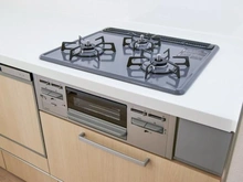 【東京都/三鷹市深大寺】三鷹市深大寺3丁目新築戸建2号棟 キッチン:三口コンロ