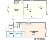 【東京都/日野市程久保】日野市程久保3丁目中古戸建 間取り図