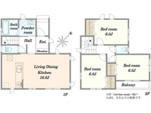 【神奈川県/相模原市南区東大沼】相模原市南区東大沼4丁目　新築戸建A号棟 間取り図