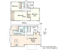 【神奈川県/川崎市麻生区向原】川崎市麻生区向原2丁目中古戸建 間取り図