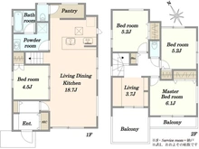 【東京都/稲城市平尾】稲城市平尾4丁目新築戸建　【3号棟】 間取り図