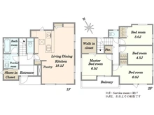 【東京都/稲城市平尾】稲城市平尾4丁目新築戸建　【4号棟】 間取り図