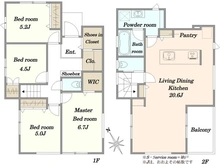 【東京都/稲城市平尾】稲城市平尾4丁目新築戸建　【6号棟】 間取り図