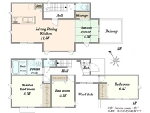 【神奈川県/川崎市多摩区栗谷】川崎市多摩区栗谷4丁目　新築戸建1号棟 間取り図