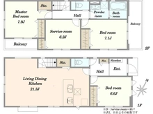 【神奈川県/川崎市麻生区細山】川崎市麻生区細山4丁目　新築戸建2号棟 間取り図