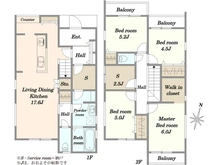 【東京都/府中市若松町】府中市若松町3丁目　新築戸建4号棟 間取り図
