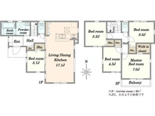 【東京都/町田市野津田町】町田市野津田町　新築戸建1号棟 間取り図